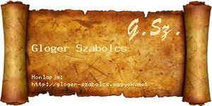 Gloger Szabolcs névjegykártya